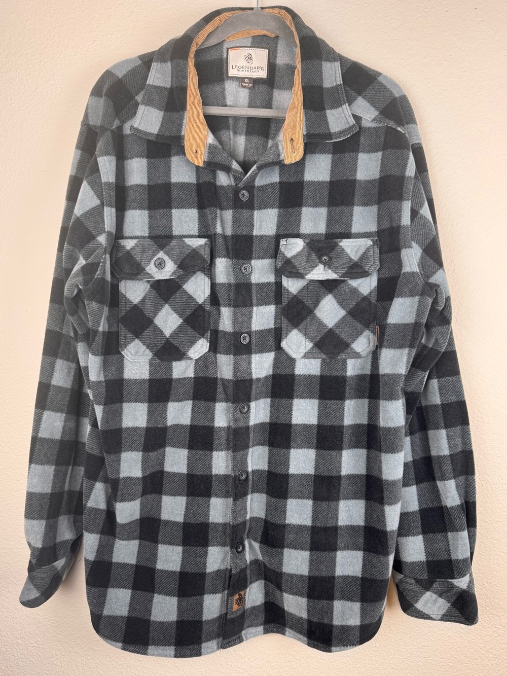 Legendary Whitetails Mens XL Buffalo Plaid Fleece Shirt Jacket Shacket Workwear